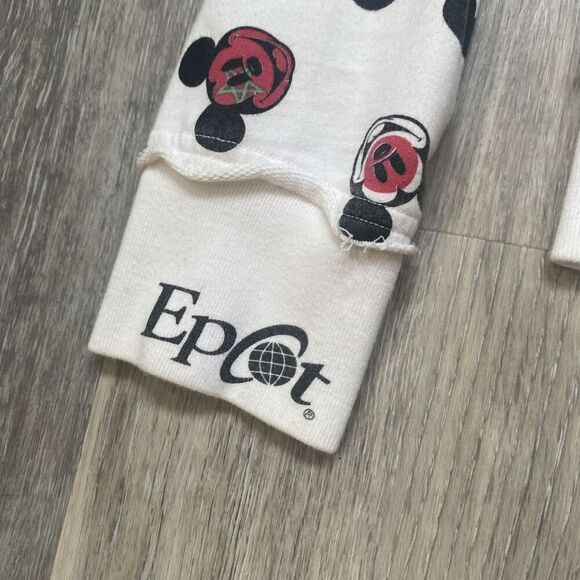 Epcot Disney Mickey Mouse White Large Full Zip Hoodie Countries - Picture 8 of 9